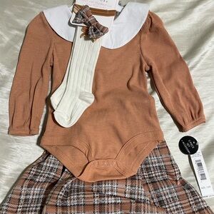 T.J.Maxx Brown and White Kids Matching Set